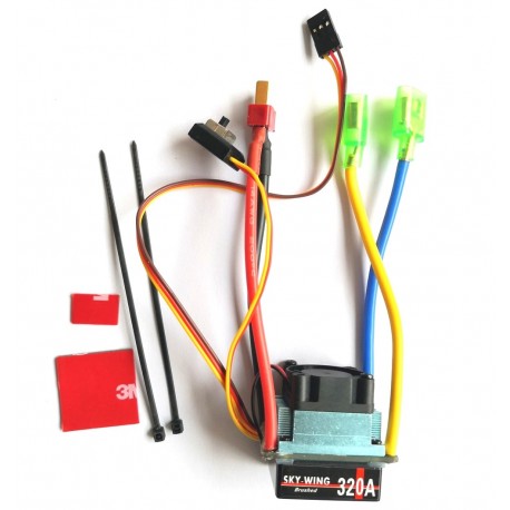 Waterproof Brushed ESC 320A 3S With Fan 5V 3A BEC T-Plug For 1/10 RC Car Boat