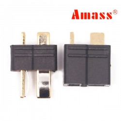 Amass AM-1015B Anti-Slip Black T Plug Connector Male & Female