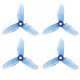2 Pairs Dalprop Cyclone T3056C PRO 3 Inch 3 Blade Propeller PC+ABS Clover Prop Transparent Blue