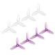 4 Pairs CYCLONE X140HV Wizard TS130 FPV Racing Drone Spare Part T3056C 3x5.6x3 3-blade Propeller CW CCW Purple Transparent