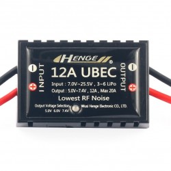 HENGE 12A UBEC Switch Mode BEC Voltage Stabilizer Output 5V / 6V / 7.4V 12A Input 3S-6S Lipo 7V-25.5V