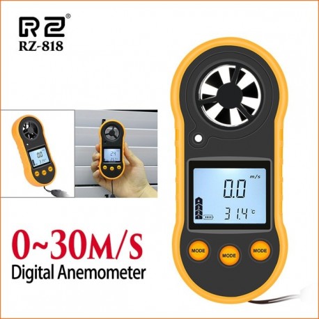 RZ Anemometer Wind Meter Anemometro Lcd Digital Wind Speed Meter Sensor Portable 0-30m/S