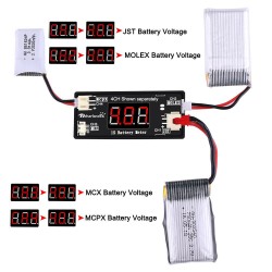 1S LiPo Battery Voltage Meter Checker Tester with JST MCX PH 2.0 Micro Losi Connector