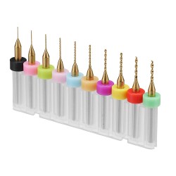 Drillpro DB-P2 10pcs 0.3-1.2mm Carbide Micro PCB Drill Bits CNC Jewelry Rotary Tool For PC Boards