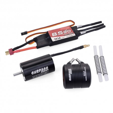 Surpass Hobby 3660 3500KV Brushless Motor +90A ESC +36-S Water Cooling Jacket for RC Boat