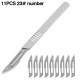 10pcs Carbon Steel Surgical Scalpel Blades & 1pc Handle