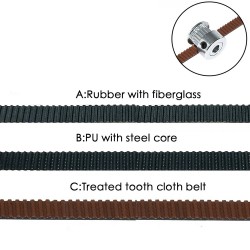 2M GT2 PU with Steel Core Rubber fiberglass timing belt GT2 Belt Black Color 2GT open timing Belt 6mm Width 5M