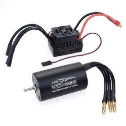 Surpass Hobby 3650 Waterproof 4Pole￠3.175mm Unsensed Brushless RC Car Motor+60A ESC For 1/8/10 Vehicle Models - 2300KV