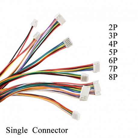 Micro JST GH 1.25 2P 3P 4P 5P 6PIN Male Plug Connector With Wire Cables 150mm Single Connector 28AWG