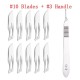 10pcs Carbon Steel Surgical Scalpel Blades & 1pc Handle