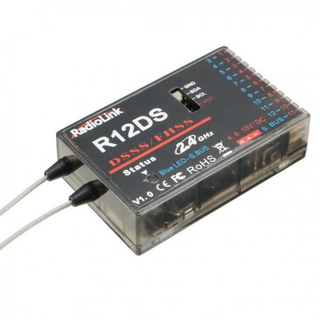 Radiolink R12DS 2.4G 12CH FHSS DSSS Spread Spectrum Dual Antenna Receiver