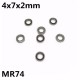 5 PCS MR74 Open 4*7*2 mm Miniature Bearings Ball Mini Bearing