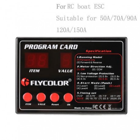 Flycolor ESC Programme Card for RC Boats