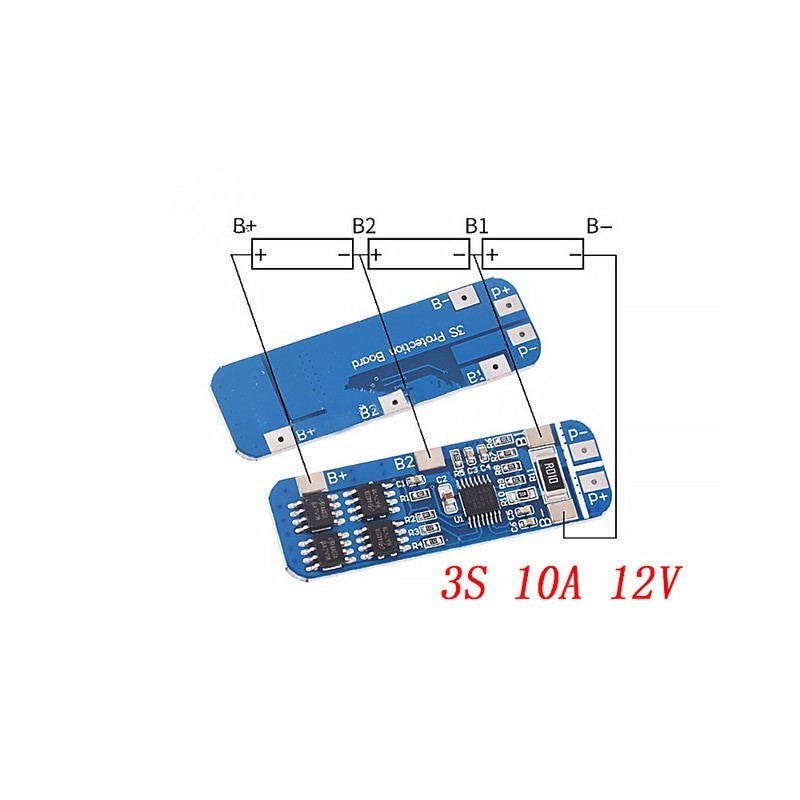 3S 10A 18650 Li-ion Battery BMS Protection Board PCB For 12.6V Drill Battery Packs