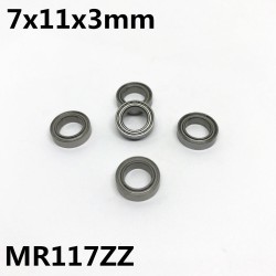 2Pcs MR117ZZ 7x11x3 mm Deep Groove Ball Bearing Miniature Bearing