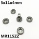 2Pcs MR115ZZ 5x11x4 mm Deep Groove Ball Bearing Miniature Bearing