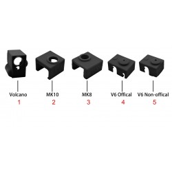 3D Printer V5/V6 volcano Protective Silicone Sock Insulation Cover Case for Heater Block MK8 / MK10 /MK9 Silicone sleeve