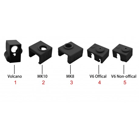 3D Printer V5/V6 volcano Protective Silicone Sock Insulation Cover Case for Heater Block MK8 / MK10 /MK9 Silicone sleeve