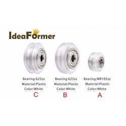 3D Printer Parts CNC Openbuilds Plastic Wheel POM MR105ZZ 625ZZ V-slot Bearing Bore 5mm Passive Round Gear Perlin Wheel Pulley