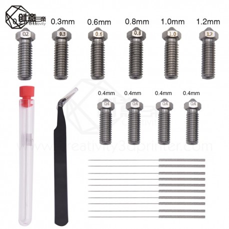 Creativity 3D Printer Sidewinder X1 Nozzle Apply 1.75mm Filament Volcano Nozzle Cleaning Needle Anti-static Tweezers Set