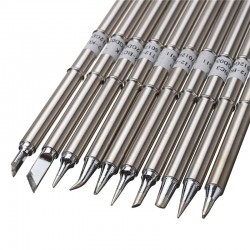 10pcs T12-k/BC2/BL/BC1/BC3/ ILS/D16/KU/D12/J02 Silver Length 155mm T12 Soldering Iron Tips Set for FX951 FX952