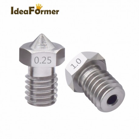 V6 Stainless Steel Nozzle 0.2/0.25/0.3/0.4/0.5/0.6/0.8/1.0mm M6 Threaded for 1.75 Filament 3D Printer Print Head