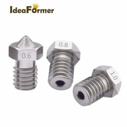 V6 Stainless Steel Nozzle 0.2/0.25/0.3/0.4/0.5/0.6/0.8/1.0mm M6 Threaded for 3.0mm Filament 3D Printer Print Head