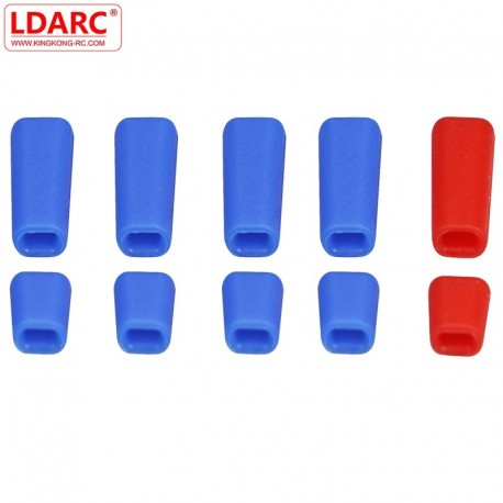 10 PCS LDARC Rubber Anti-slipping Stick Switch Cap Bule Red for Frsky X9D Plus Flysky JR Radio Transmitter RC Models Spare Part