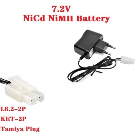 Charger for NiCd NiMH battery Input 100v-240v Output 7.2v 250ma with Tamiya Plug