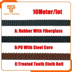 10M GT2 PU with Steel Core Rubber fiberglass timing belt GT2 Belt Black Color 2GT open timing Belt 6mm