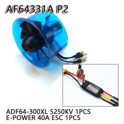 AEORC 64mm Ducted Fan System EDF AF64331A-P2 for Jet Plane with Brushless Motor 5250KV 1PCS + 1PCS 40A ESC