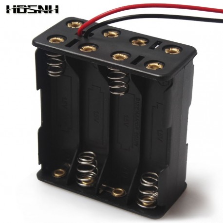 1PCS 8 x AAA 12V Battery Holder Case Double Side Spring Battery Holder With Wire Lead Back