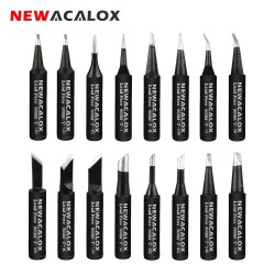 16pcs/lot Lead Free Black Metal Soldering Iron Tips 900-T For Hakko Rework Soldering Station Tool