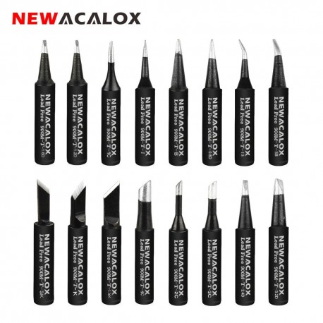 16pcs/lot Lead Free Black Metal Soldering Iron Tips 900-T For Hakko Rework Soldering Station Tool