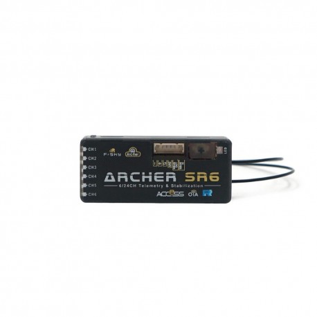 FrSky ARCHER SR6 OTA 2.4GHz 6/24CH ACCESS S.Port/F.Port PWM SBUS Output Full Range Telemetry & Stabilization Receiver