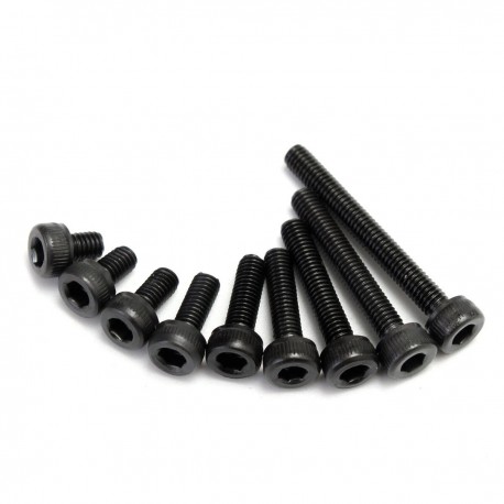 Suleve™ M3CH9 50Pcs M3 Carbon Steel Hexagon Socket Cap Head Screws Bolts 4-20mm Optional Length