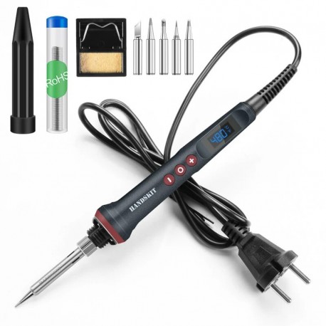 Handskit 90W LED Digital Soldering Iron Kit 220V Adjust Temperature Electrical Soldering Iron 4 Wire Core Welding Tools