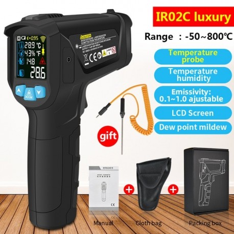 Digital Infrared Thermometer -50~600C Laser Temperature Meter Gun Digital LCD Industrial Outdoor Laser Pyrometer