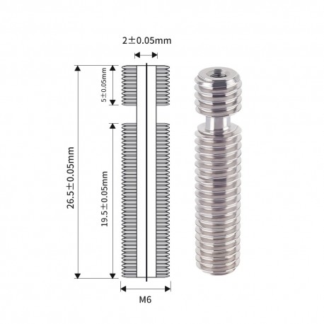 3D Printer Parts E3D V6 Stainless Steel Nozzles Throat Tube for Extruder Hot End
