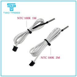 3D Printer Parts 1M/2M HT-NTC100K Thermistor Temperature Sensor for High Temperature Filament 350 Degrees NTC100K