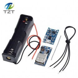 DIY Kit Micro USB 5V 1A 18650 TP4056 Lithium Battery Charger Module +600MA SB Mobile Power Boost Board +18650 Battery Box Case