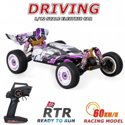 Wltoys 124019 1/12 2.4GHz Racing RC Car 60km/h Off-Road Drift Car RTR 4WD with Aluminum Alloy Chassis Zinc Alloy Gear