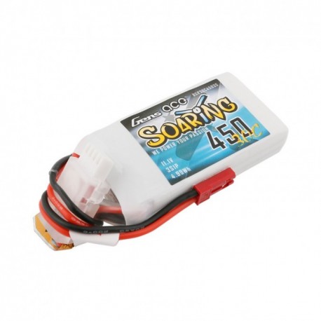 Gens ace Soaring 450mAh 11.1V 30C 3S1P Lipo Battery Pack with JST-SYP Plug
