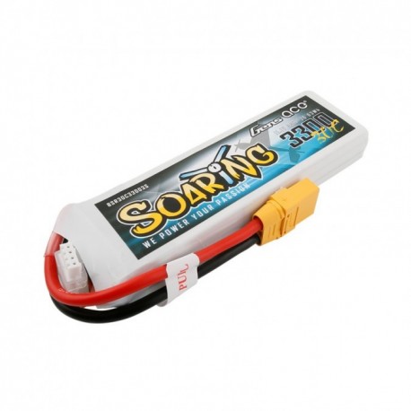 Gens ace Soaring 3300mAh 11.1V 30C 3S1P Lipo Battery Pack with XT90 plug