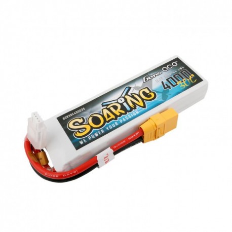 Gens ace Soaring 4000mAh 11.1V 30C 3S1P Lipo Battery Pack with XT90 plug