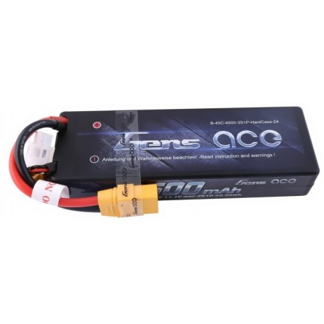 Gens ace 4500mAh 3S1P 11.1V 40C HardCase RC car Lipo Battery