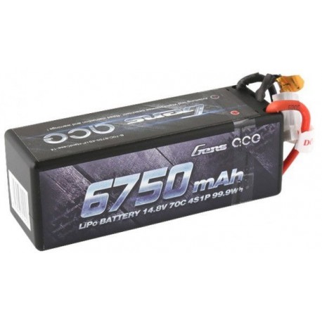 Gens ace 6750mAh 14.8V 70C 4S1P HardCase Lipo Battery 14 with XT90 Plug