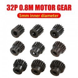 SURPASS-HOBBY 32P M0.8 5mm 13T 14T 15T 16T 17T 18T 19T 20T 21T Black steel metal Pinion Motor Gear For 1/10 Rc Model