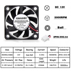 12V 24V 5010 50mm Fan Ball Bearing 50x50x10mm Fan