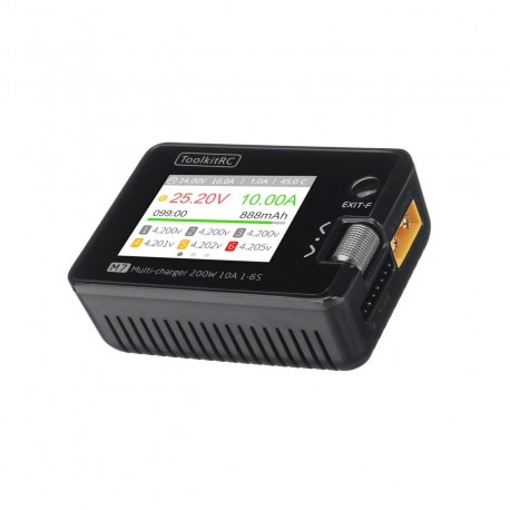 ToolkitRC M7 200W 10A DC Balance Charger Discharger for 1-6S Lipo Battery